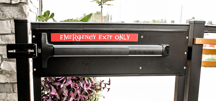 emergency push bar installation in Upland